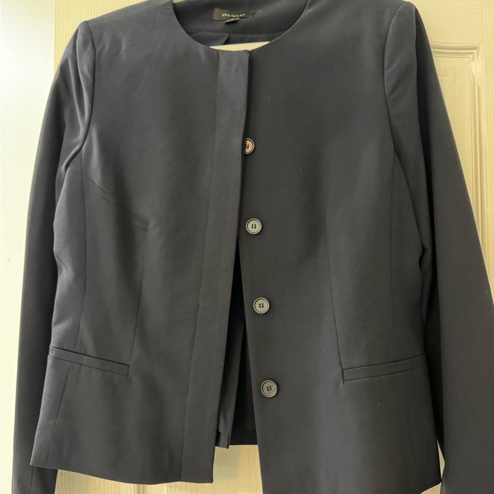 Ann Taylor Navy Button-Up Women's Blazer